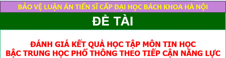 Đánh giá tiếp cận năng lực Tin học THPT